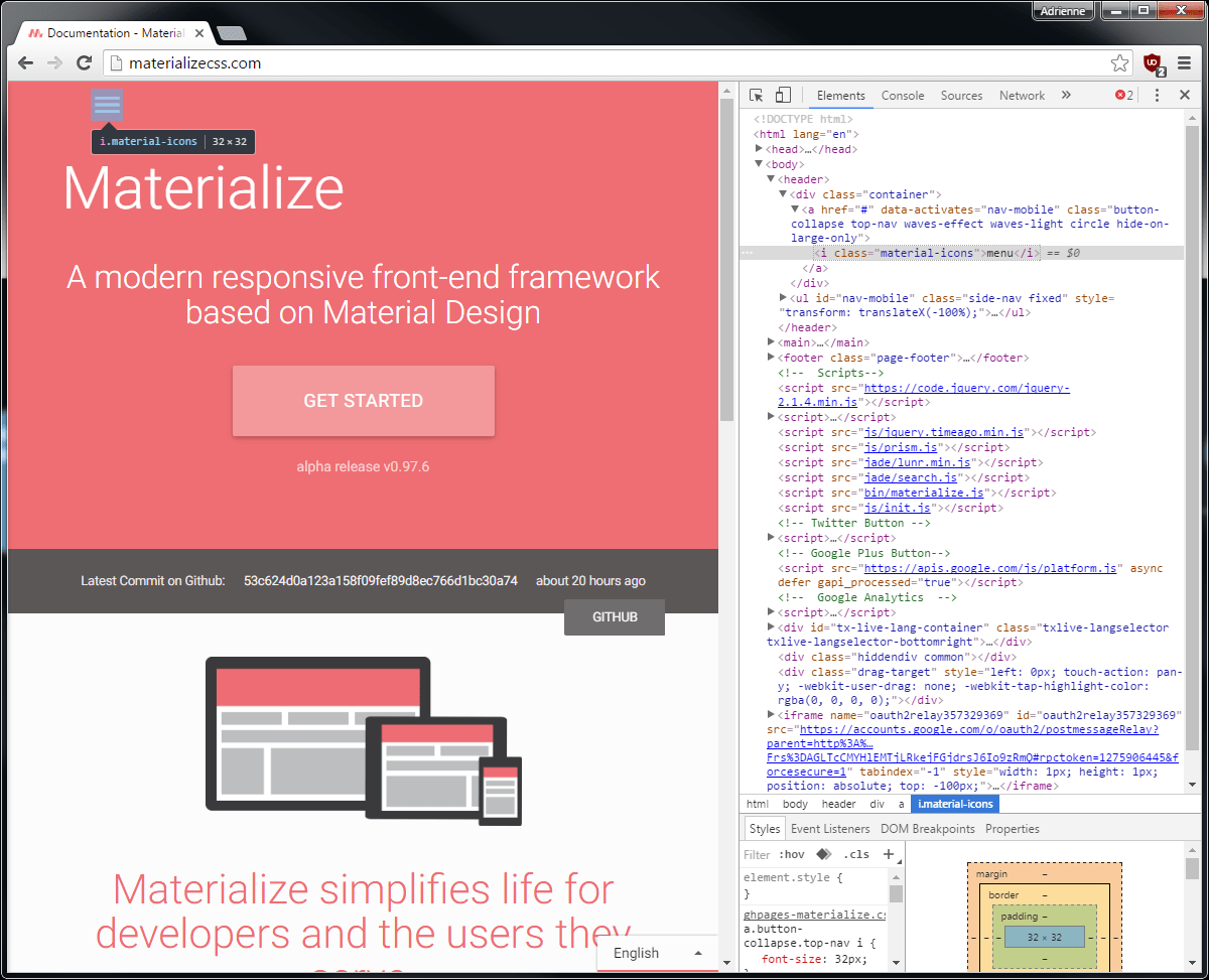 html MaterializeCSS Icons not working Stack Overflow