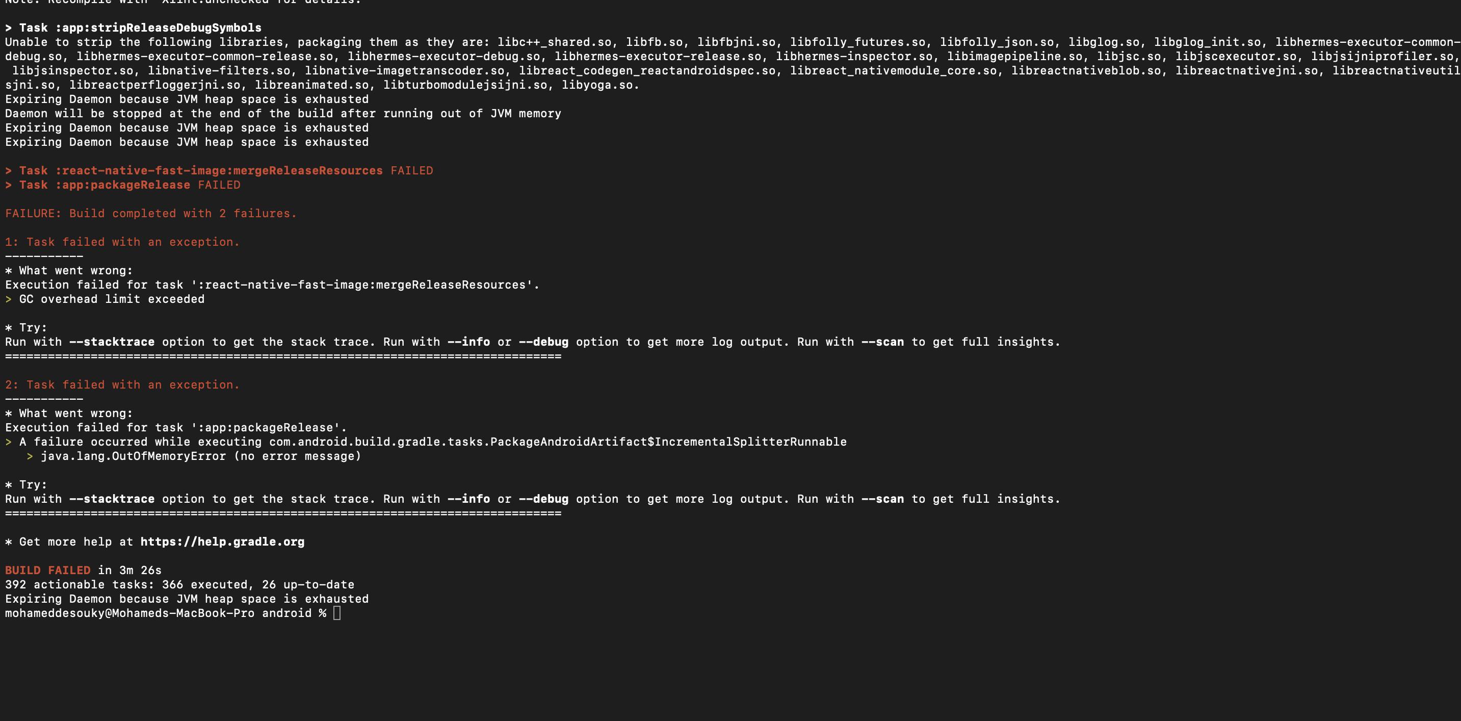 react native Error Building APK build Error> Task app