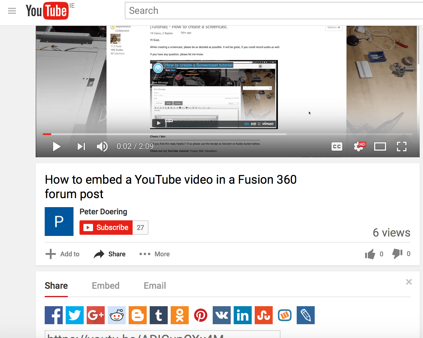 How to Embed Youtube Video Code ( No Embed Option ) Stack Overflow