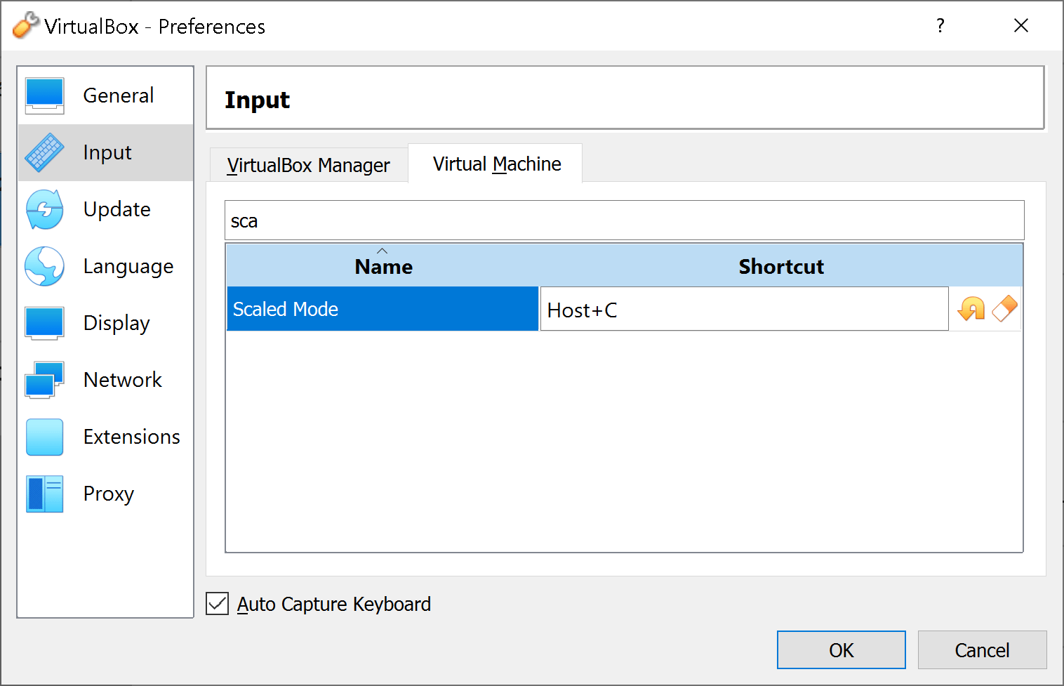 I hid the menu bar in VirtualBox, how to show it again? Super User