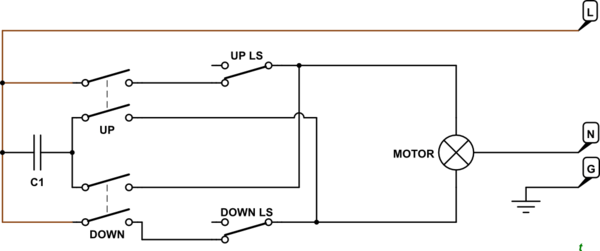 circuit design - Adding a down limit switch on a Vevor hoist