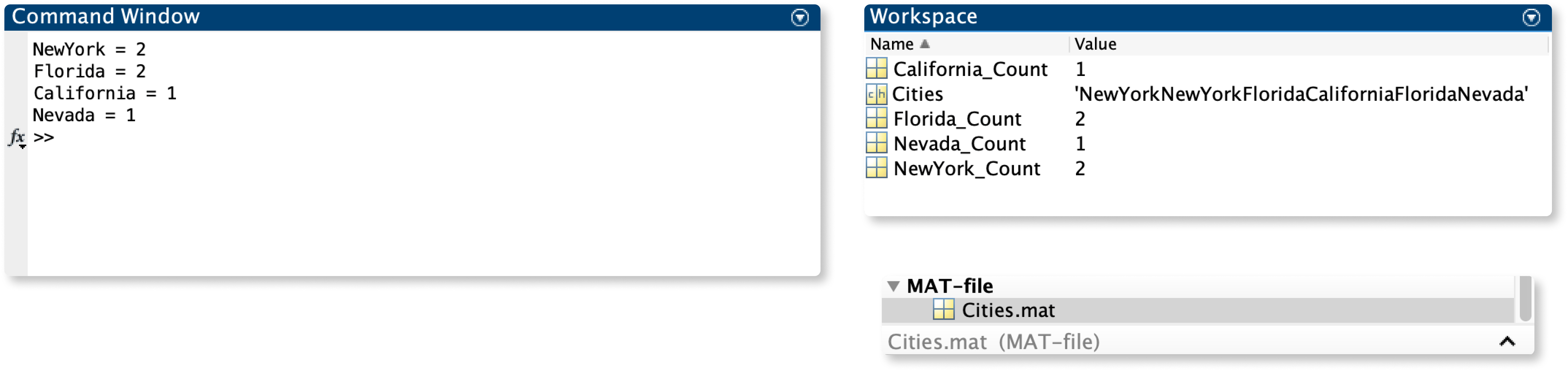 How can I count the same characters can I find in a .mat file (MATLAB) Stack Overflow