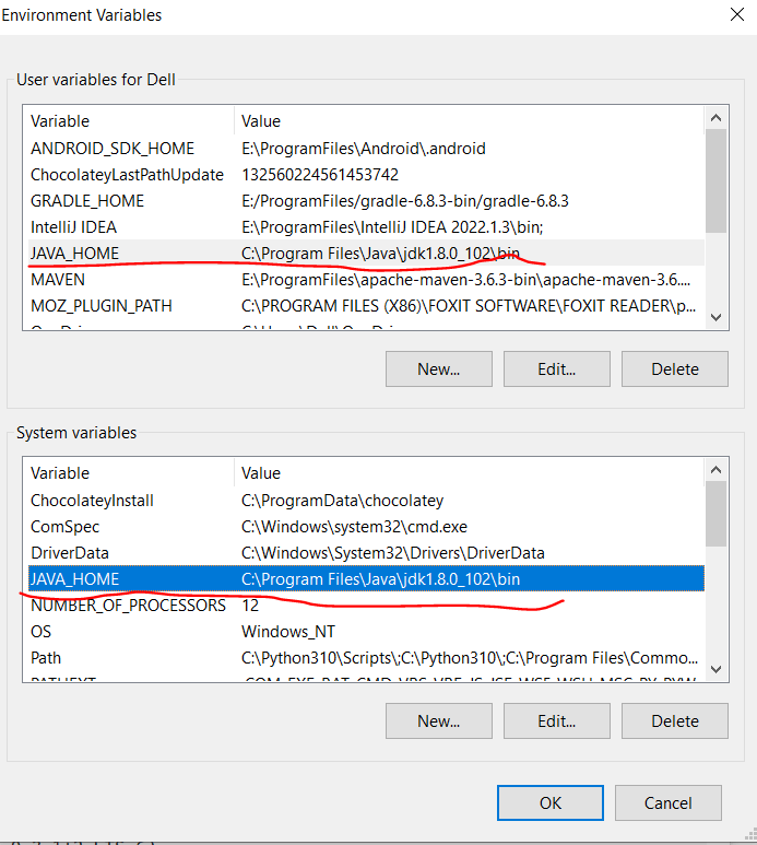 unable to change java version in windows 10 among multiple versions