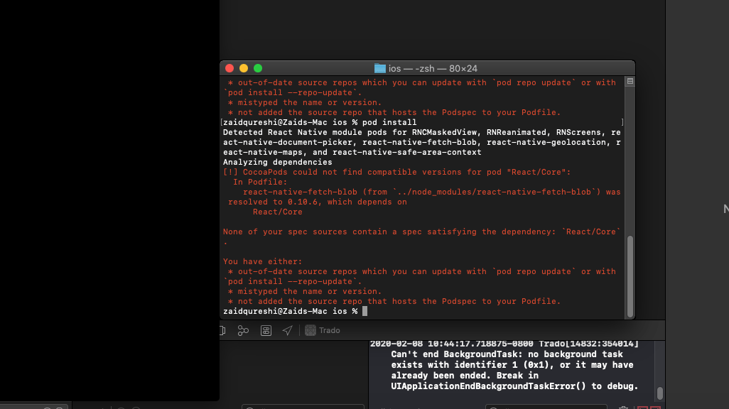 React Native Fetch Blob creating issue while pod install on iOS Stack