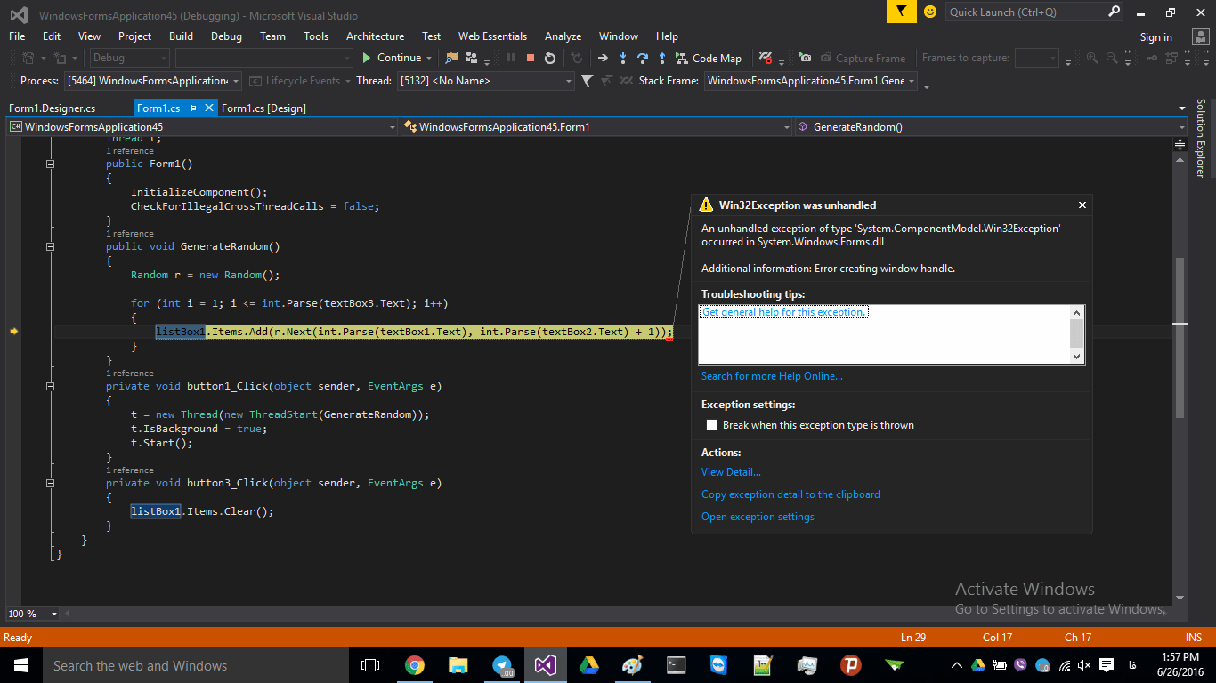 c Error while closing form that is running a BackGround Thread Stack Overflow