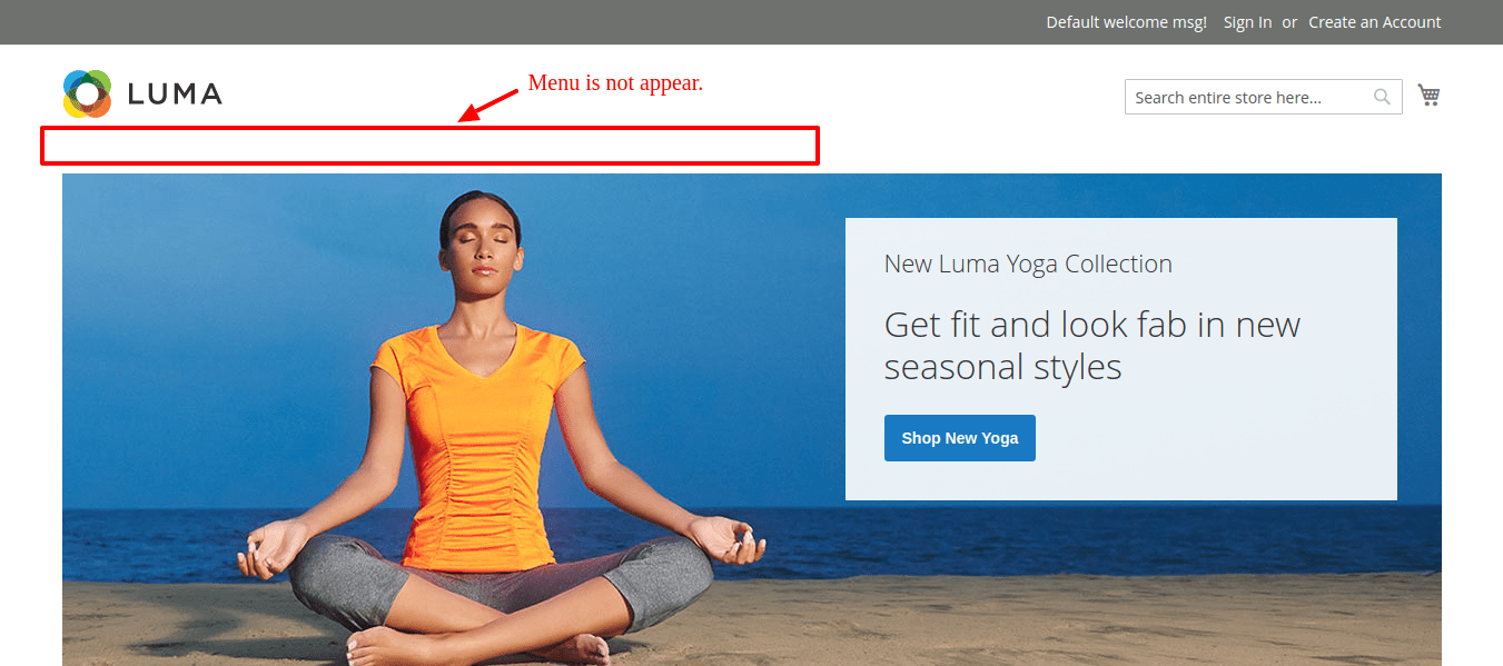 cache Magento 2 Menu does not appear on home page Magento Stack