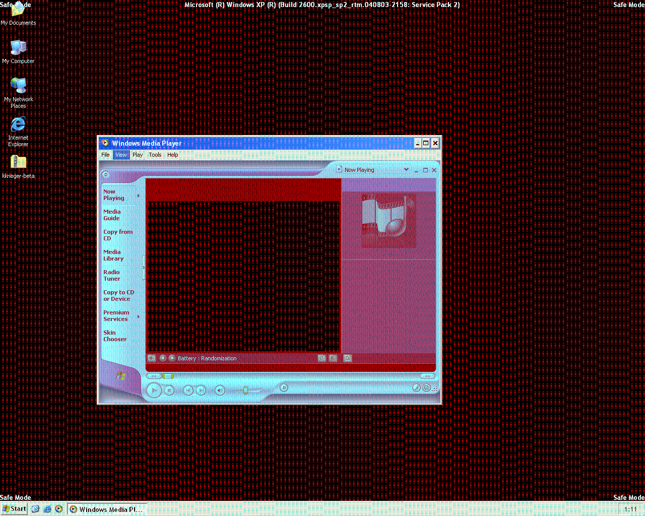 visual artifacts Graphic Card Due to malfunction, monitor shows