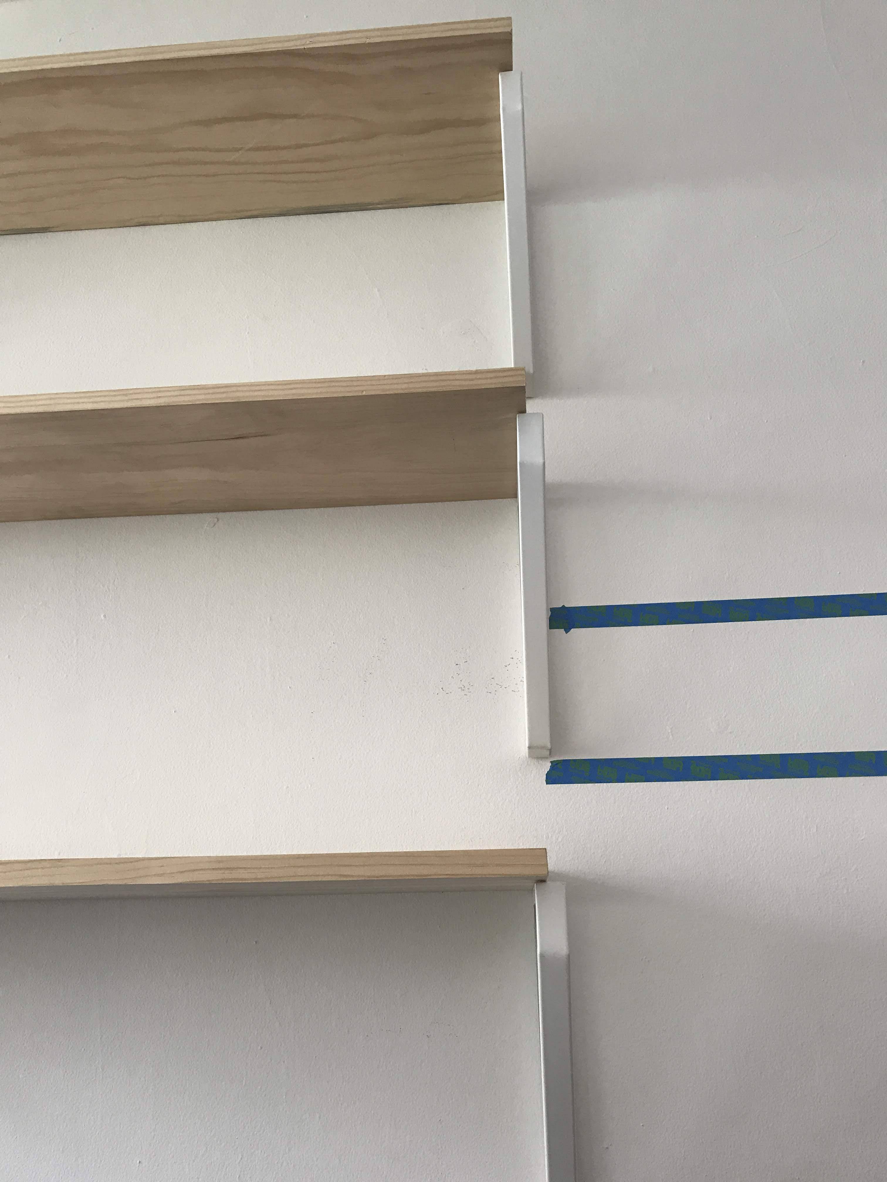 shelving How to cover up a shelf that is too short for its brackets