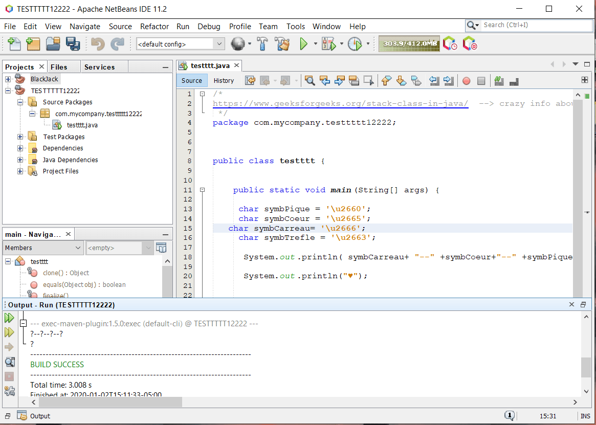 java How to make a symbol appear in Netbeans output for Maven project