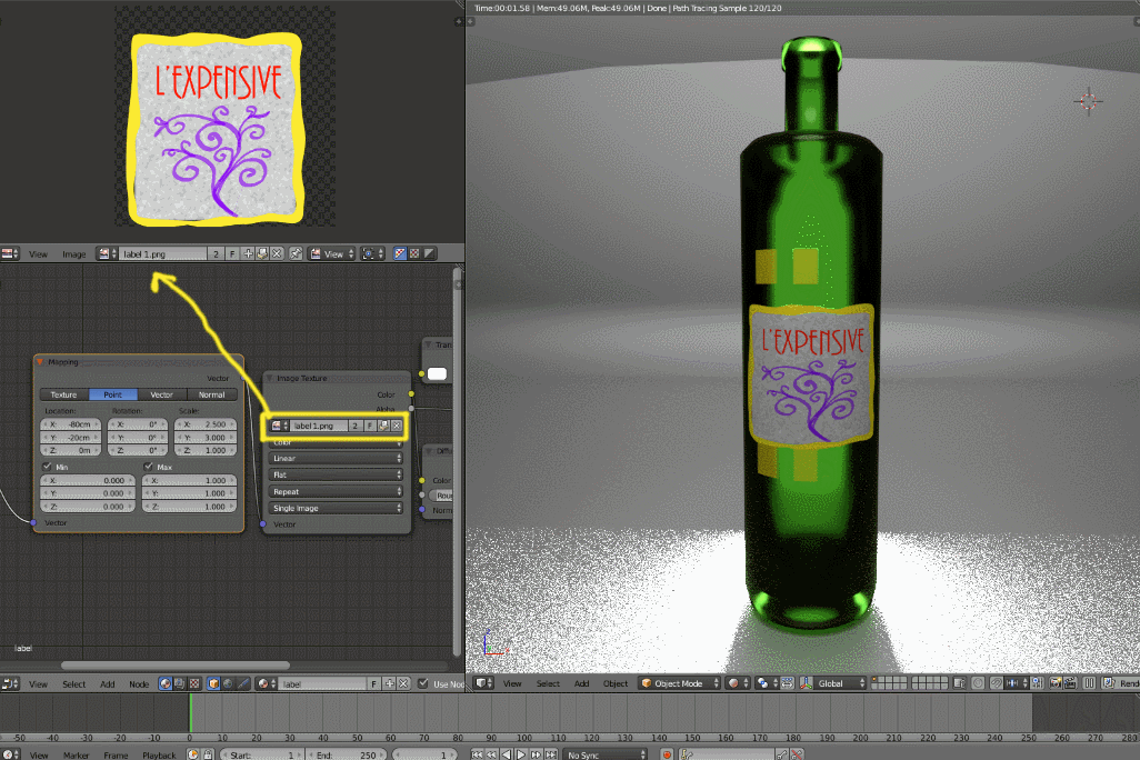 modeling Setup for a wine bottle with multiple labels Blender Stack