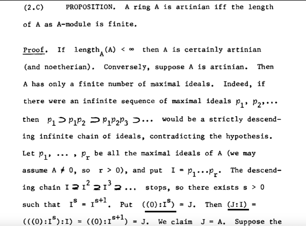 Question about notation in proof of Proposition 2.C of Matsumura's