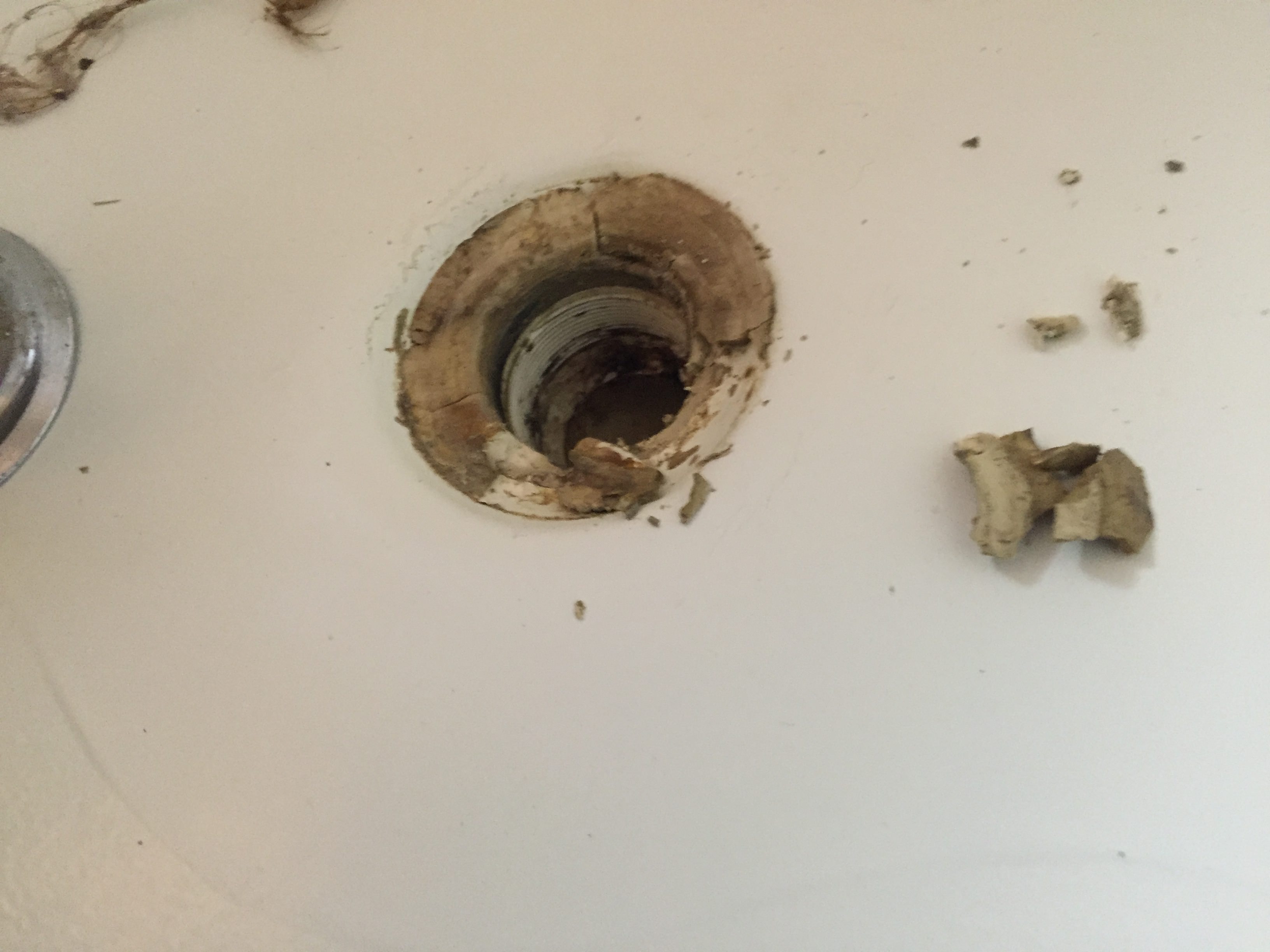 plumbing Repair path leaking bathroom drain and drywall damage