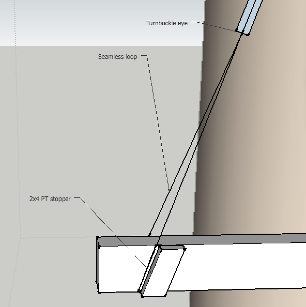 Best way to suspend beam end from cable Love & Improve Life