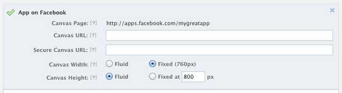 Where can I find the URL for a Facebook (App on Facebook) Canvas Page