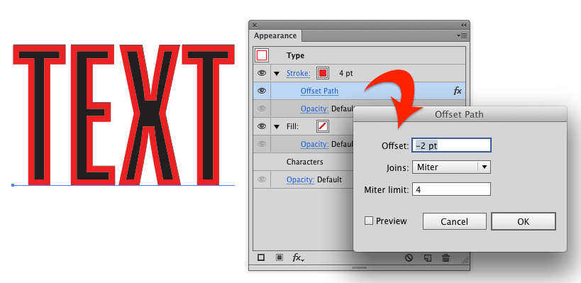 Illustrator Stroke Outside Gurias glitteri