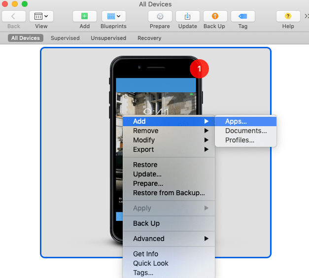 apple configurator Is there a way I can transfer removed apps from