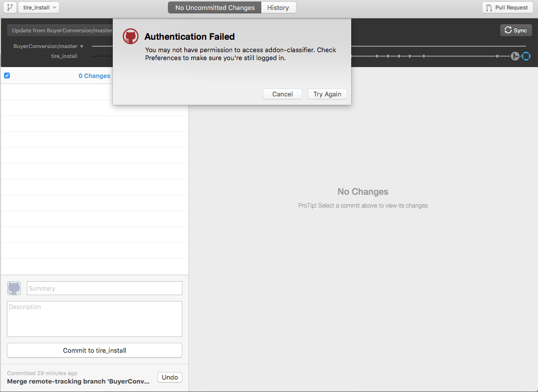 git Sync button on Github Desktop (mac) not working Stack Overflow