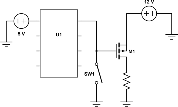 mosfet - How can I switch on 12V 500mA supply to a load when a signal