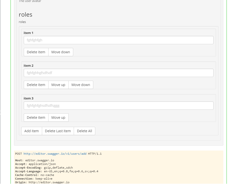 node.js Array of Multiple items in Swagger Stack Overflow