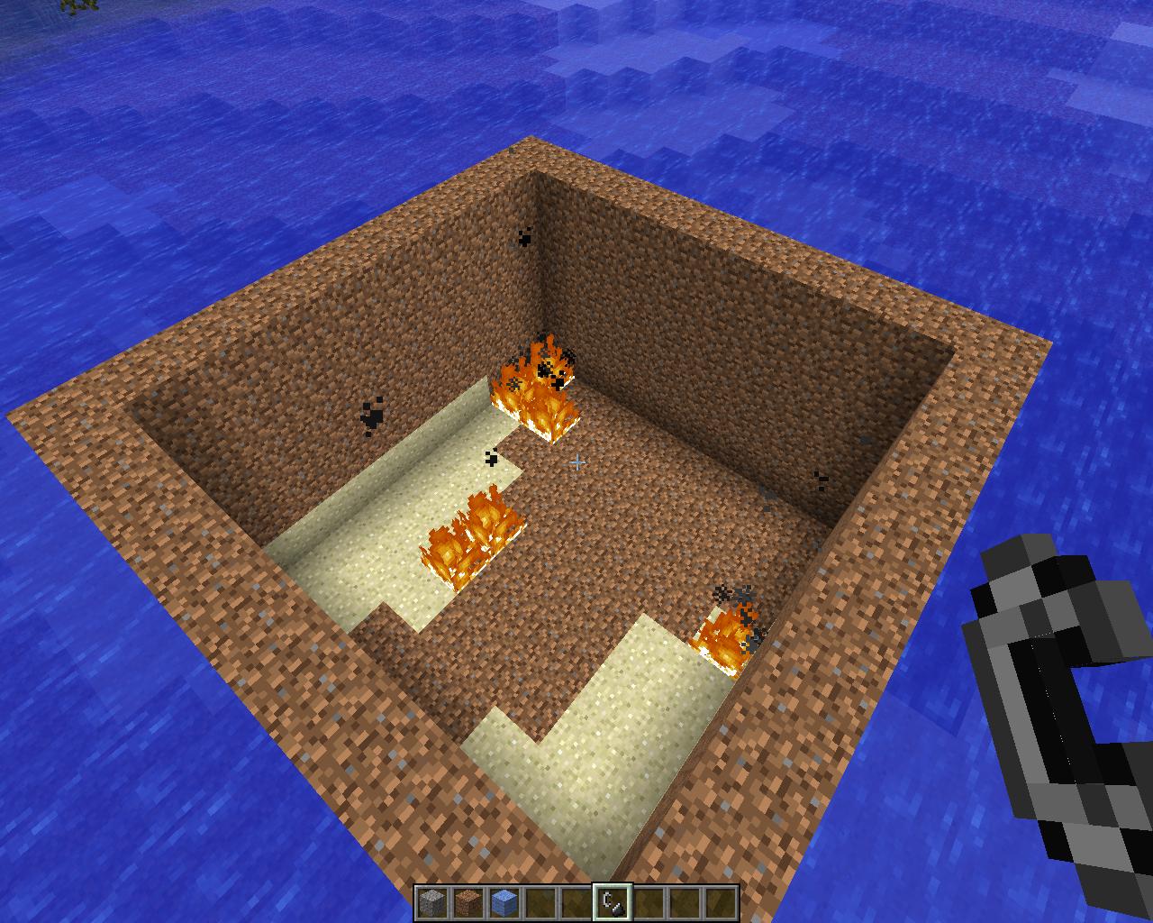 minecraft java edition How can I clear the water out of this area