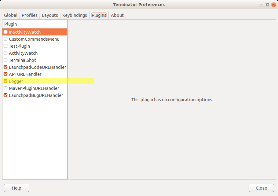 How to activate Automatic Logging in Terminator? Stack Overflow