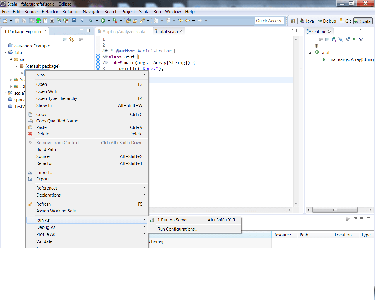 Scala running issue on eclipse Stack Overflow