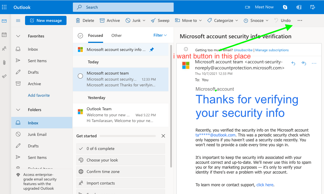 office365 How to add custom button in outlook mail page and outlook calendar page using