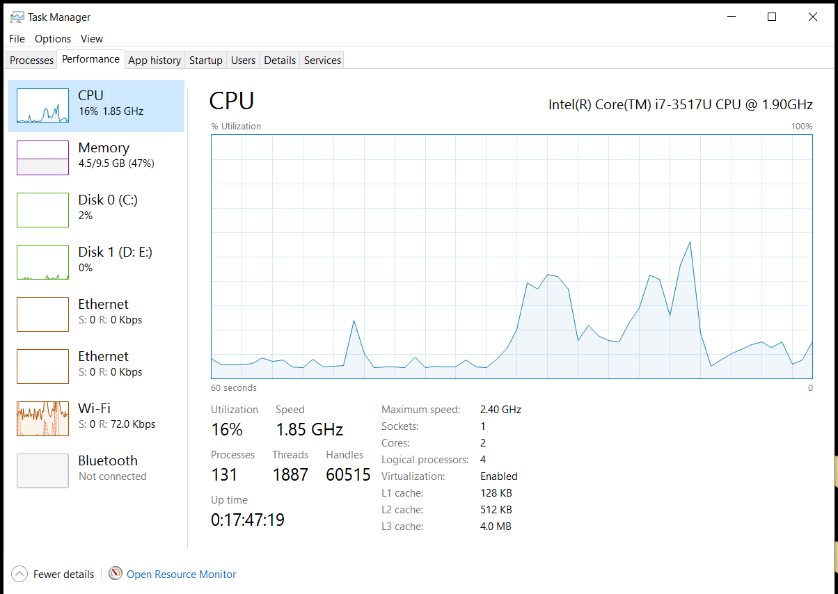 windows 10 CPU Speed reduce few hours later Super User