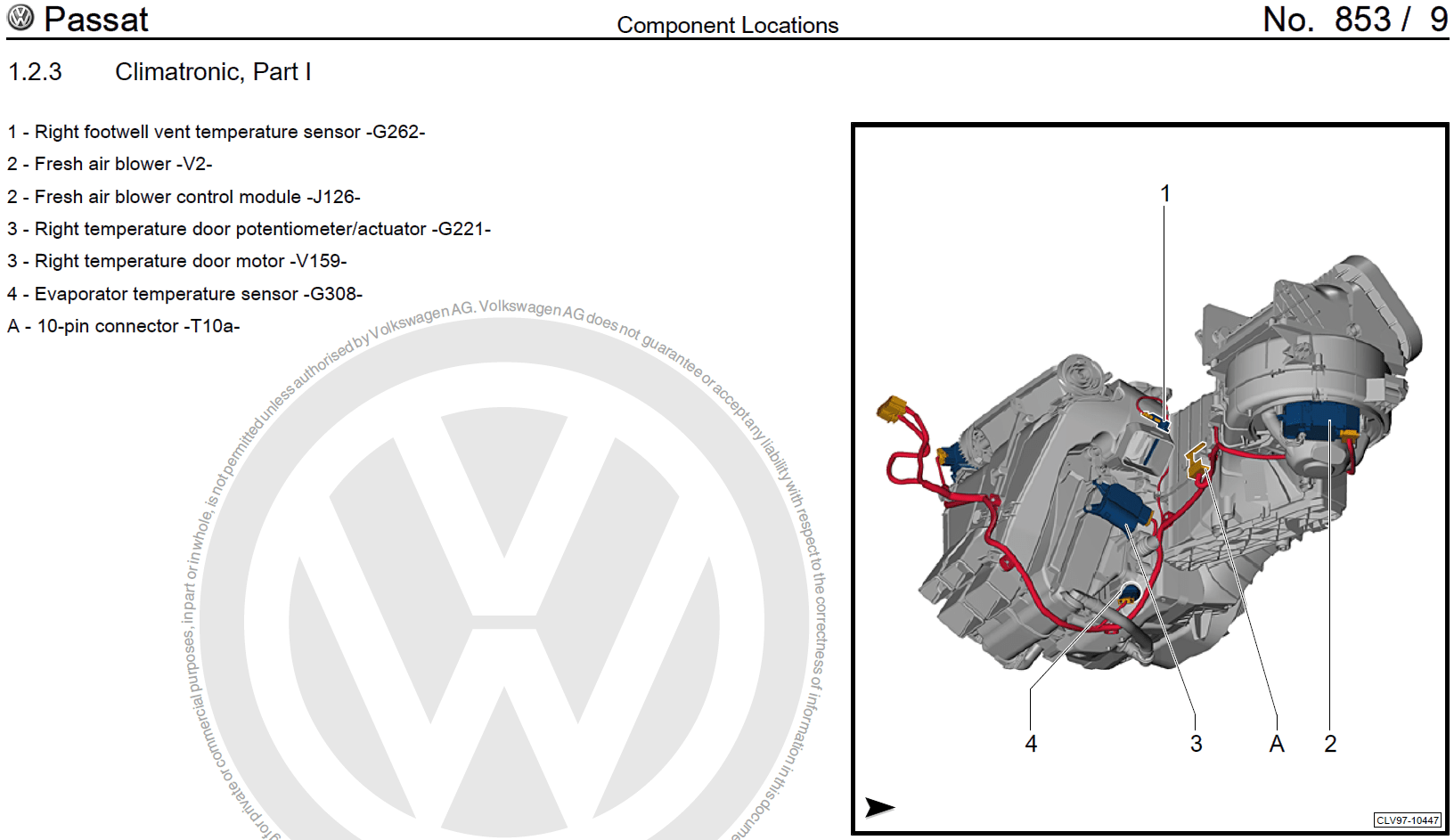 ac Air distribution map of a 2012 VW Passat? Motor Vehicle