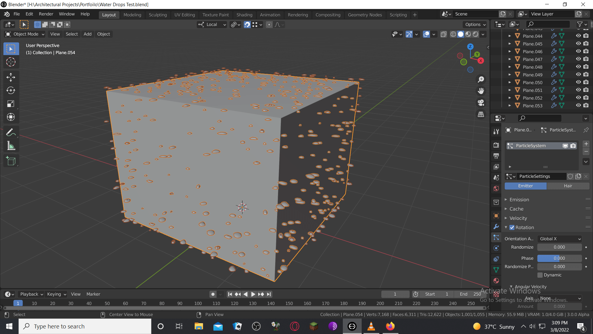particles How to make water droplets in My collection appear on a