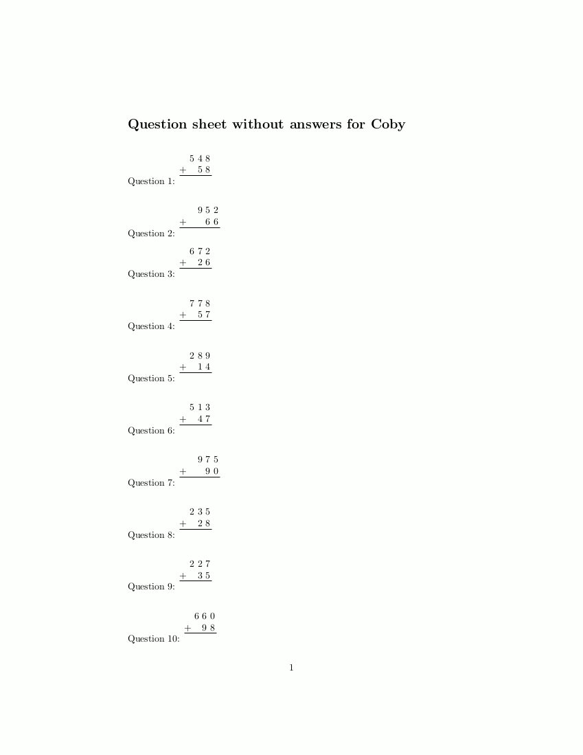 macros separate random questions and answer onto different pages