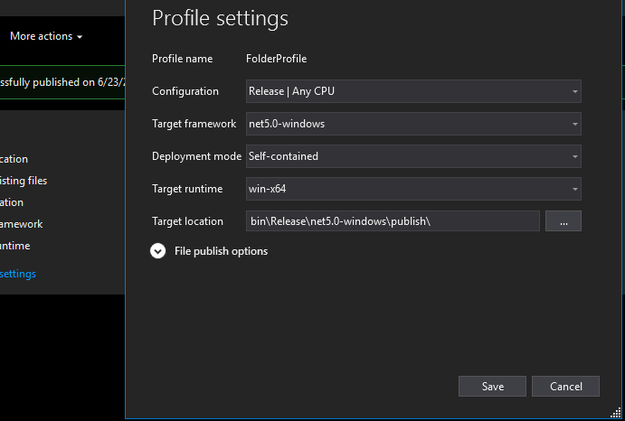 The framework 'Microsoft.WindowsDesktop.App', version '5.0.0