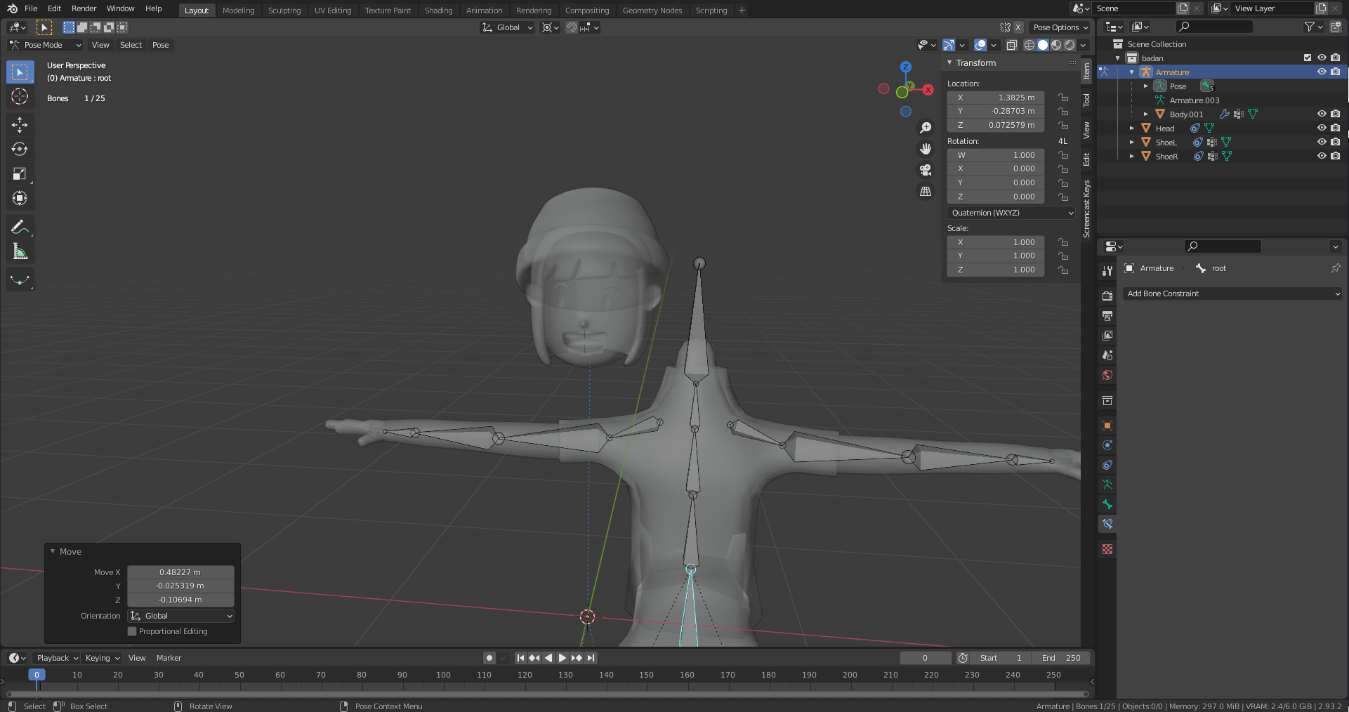 rigging mesh not connected properly to the bones Blender Stack Exchange