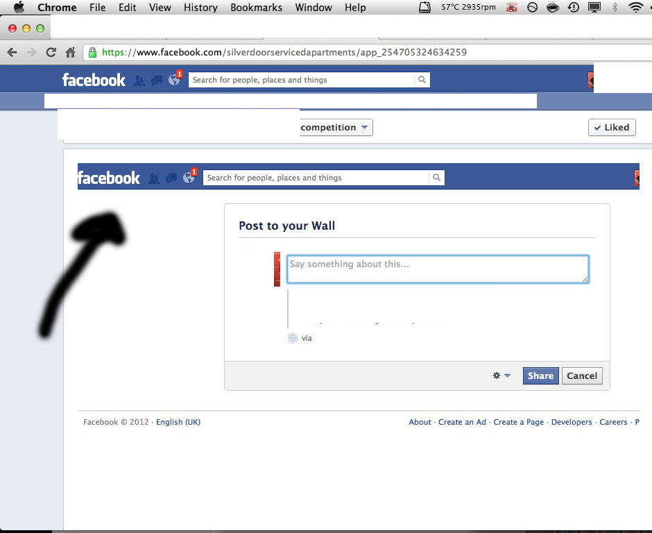 php Facebook menu appearing in canvas page frame on feed dialog call