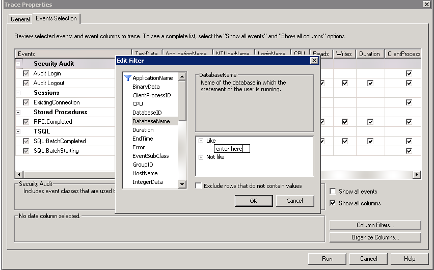 sql server profiler How to know which db is being hit using sql server