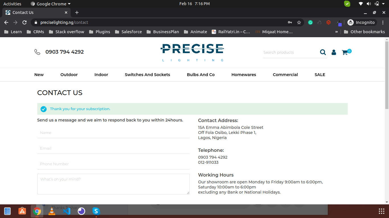 Newsletter successfully subscribed Message not displaying on homepage