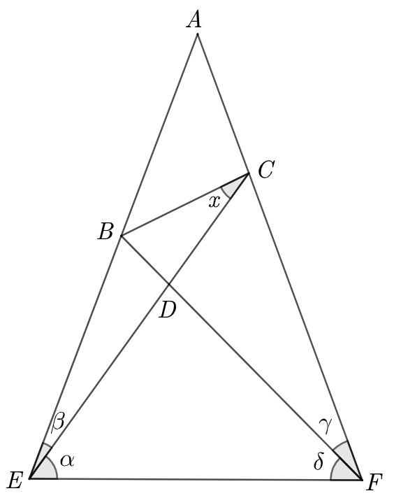 Geometry problem regarding an isosceles triangle Mathematics Stack