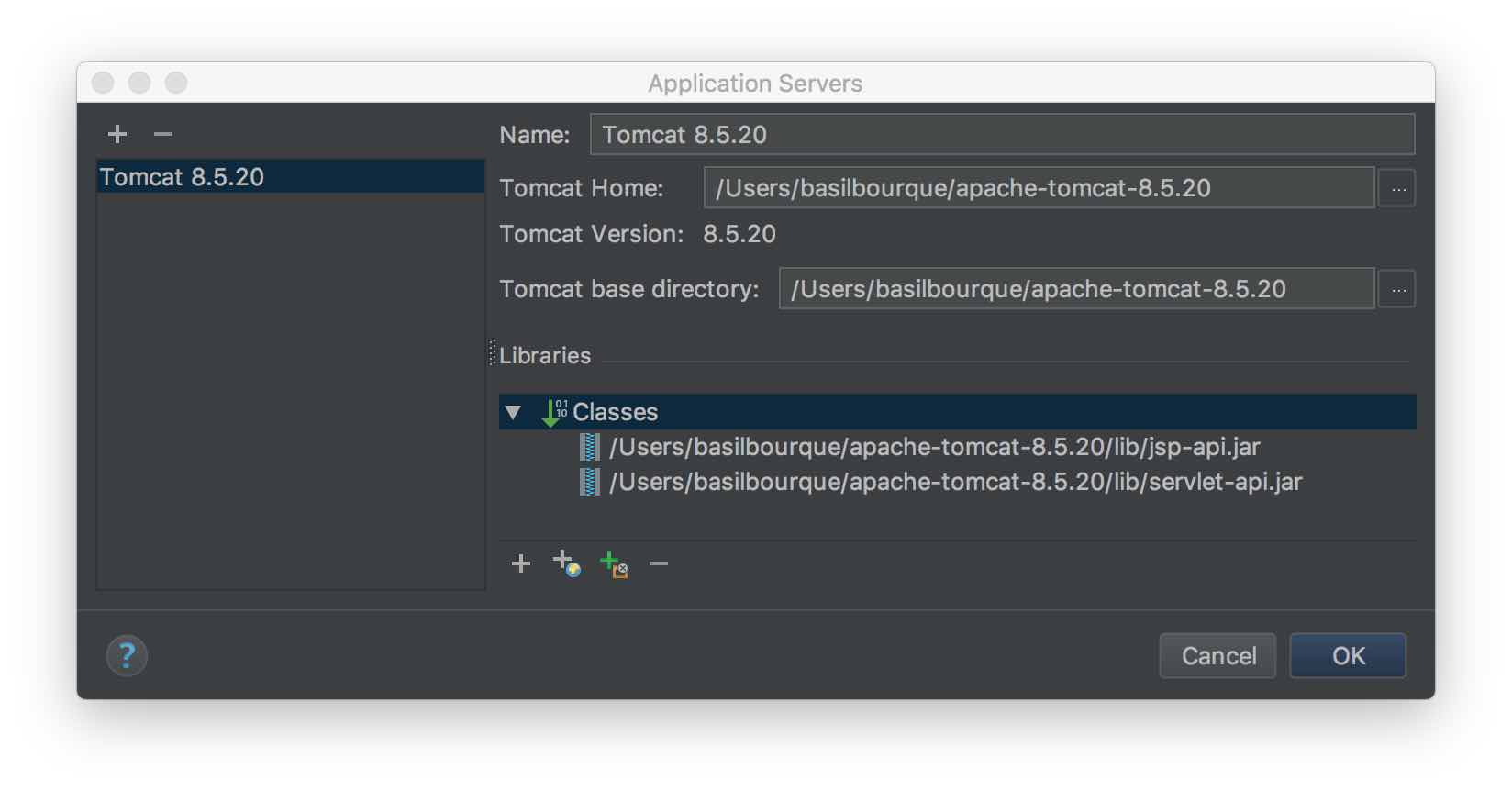 java Where is the "server log" for Tomcat when running externally