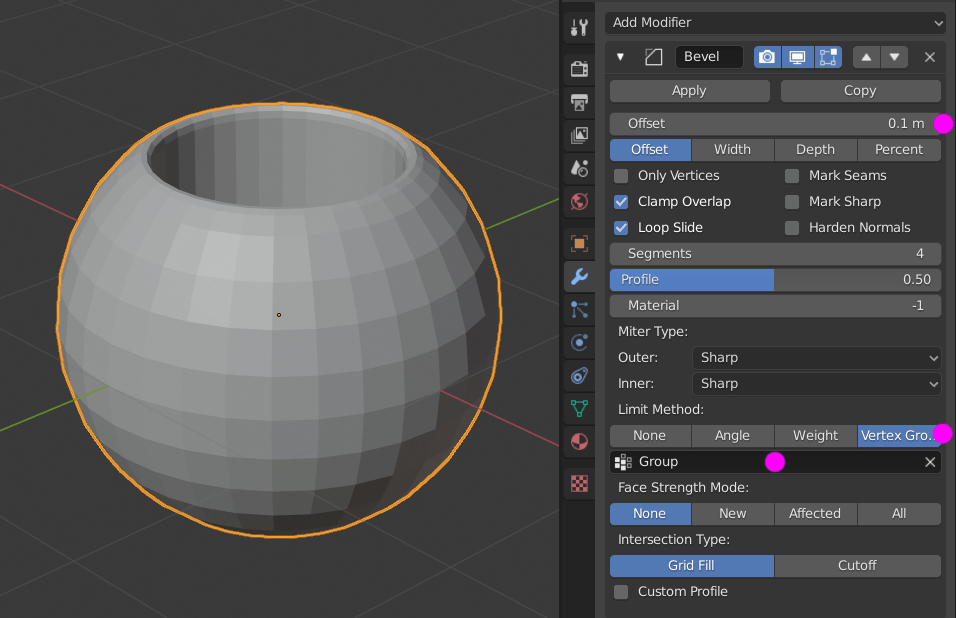 Add curvature to the edge of my UV Sphere that has a hole through it