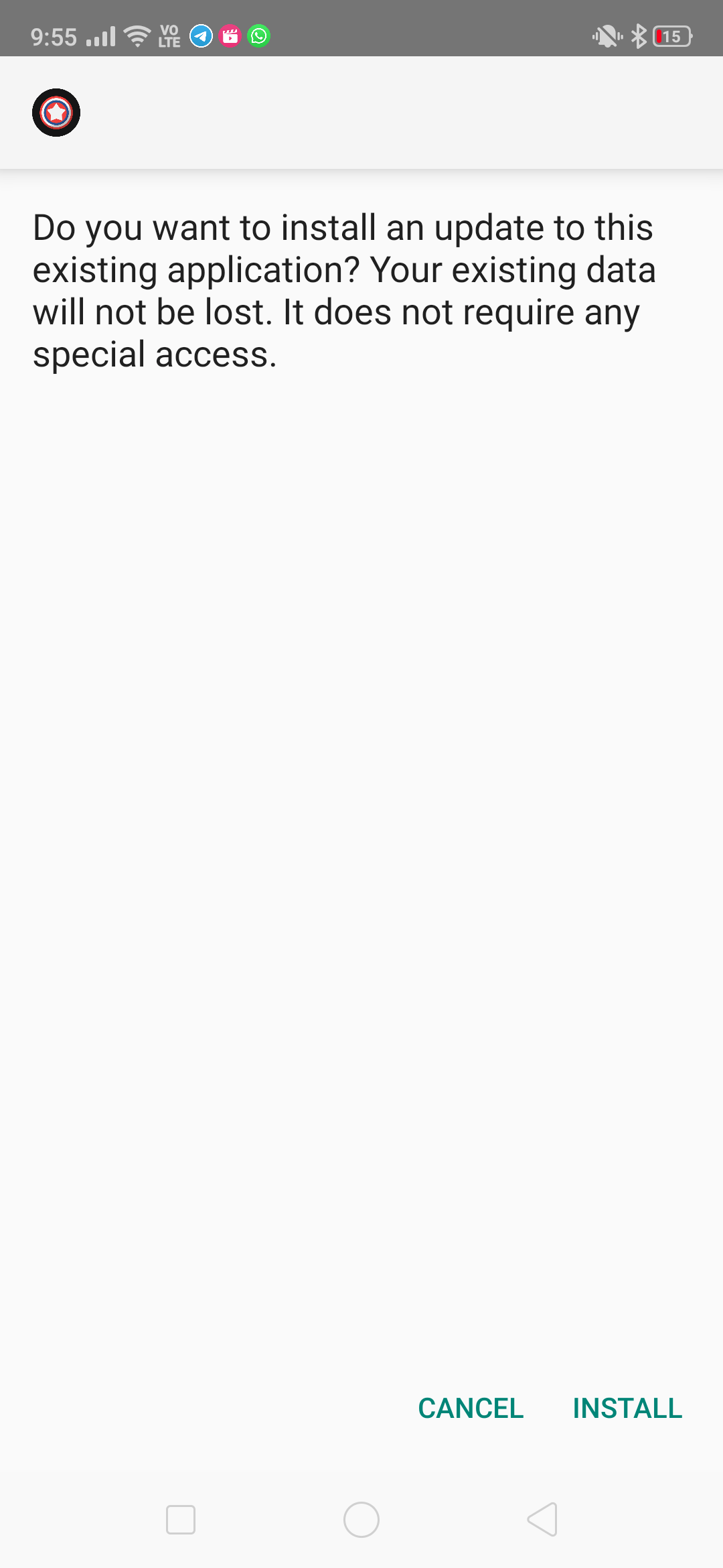 android Why app name not showing on the top while