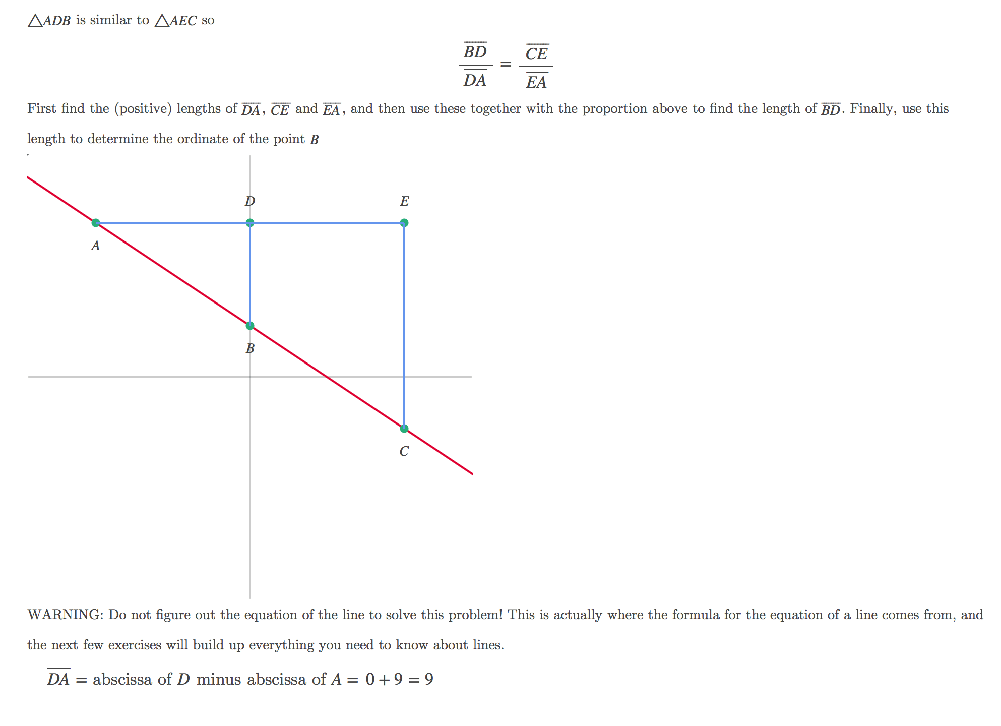 geometry Working out length of side of triangle