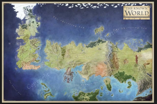 Asoiaf Map Of The Known World Game Of Thrones - What Exists Beyond Westeros, North Of The Wall And The Free Cities? - Science Fiction & Fantasy Stack Exchange