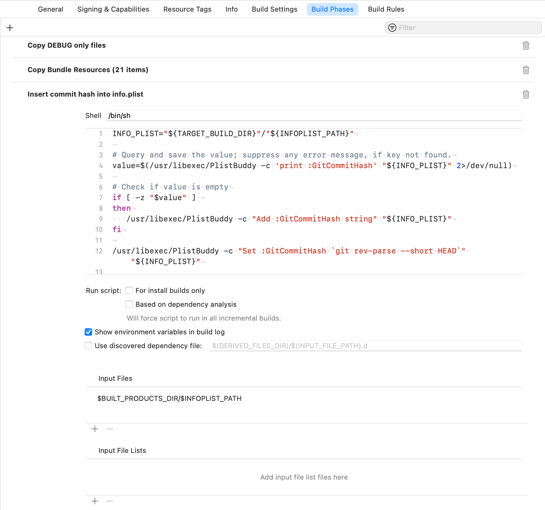 ios How can I include the git commit hash in Xcode? Stack Overflow