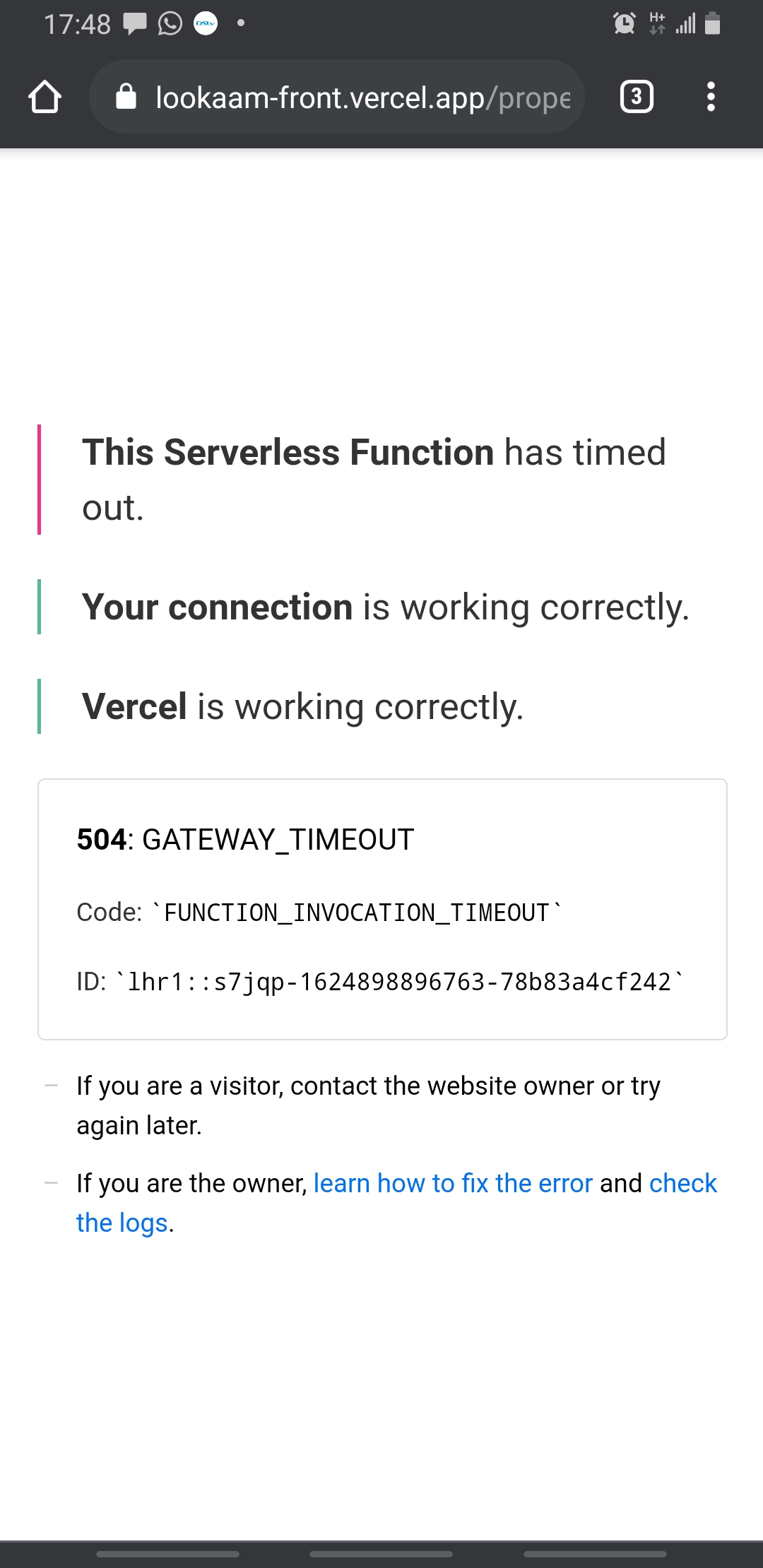 server Vercel Serverless Function has timed out error Stack Overflow