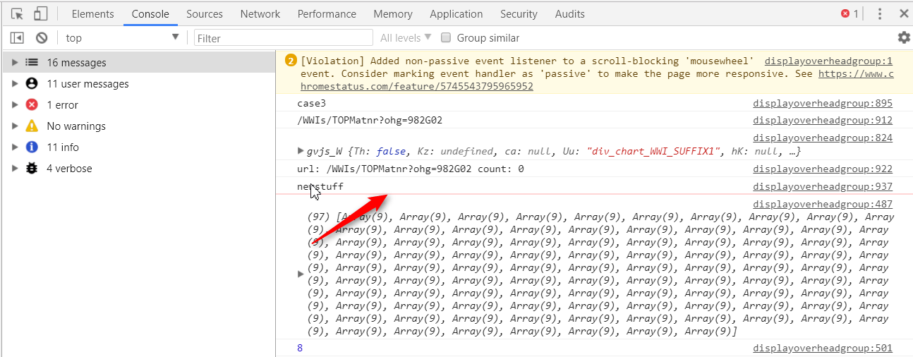 What has happened to Google Chrome Developer Console? Error detail is