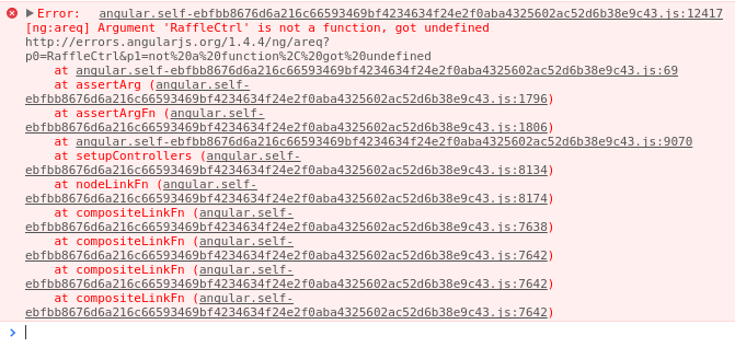 javascript Error [ngareq] Argument is not a function, got undefined