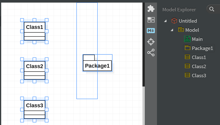 uml - How can you put a whole class diagram inside a package on StarUML