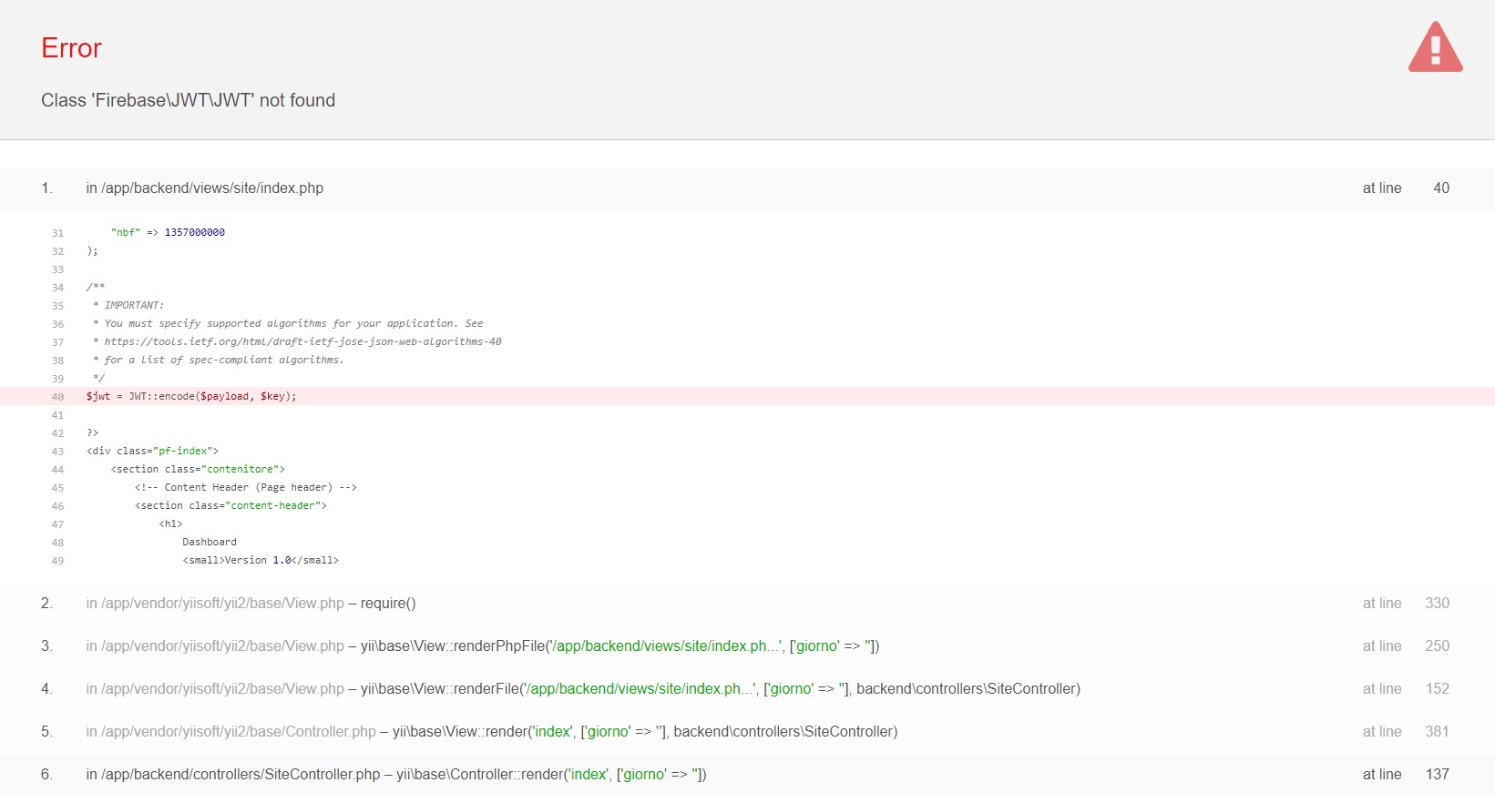 Class 'Firebase\Jwt\Jwt' not found YII2 Stack Overflow
