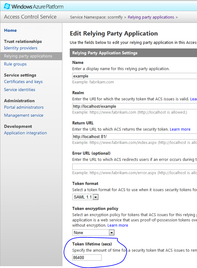 How to increase Azure ACS login timeout Stack Overflow