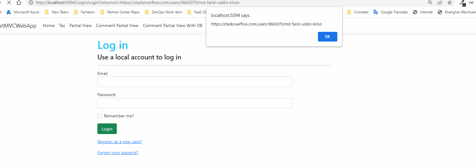 c ReturnUrl is always null on POST using Core 6 MVC Stack
